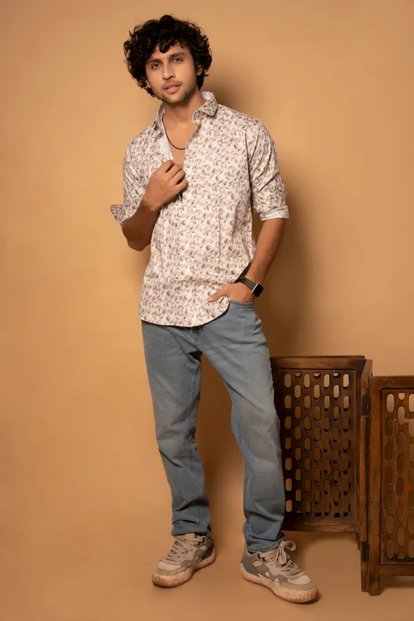 Beige_Giza_Cotton_Printed_Slim_Fit_Shirts_For_Men