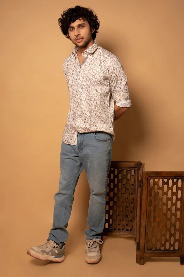 Beige_Giza_Cotton_Printed_Slim_Fit_Shirts_For_Men