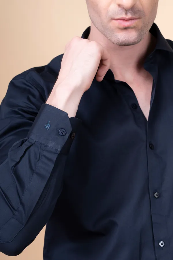 Navy_Blue_Cotton_Cutway_Collar_Full_Sleeves_Shirts_For_Men