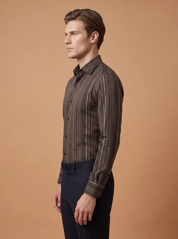 Multi_Colour_Giza_Cotton_Stripes_Slim_Fit_Shirts_For_Men