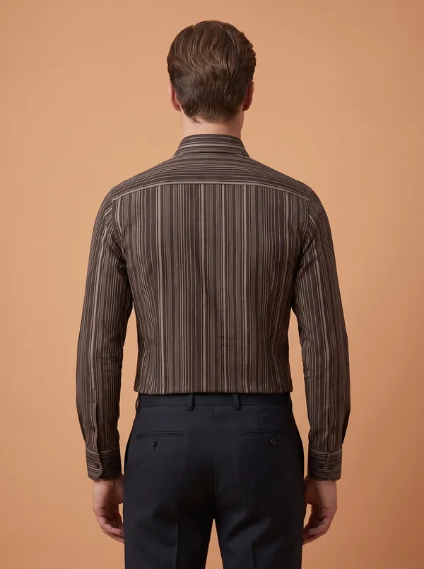 Multi_Colour_Giza_Cotton_Stripes_Slim_Fit_Shirts_For_Men