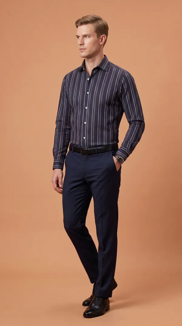 Multi_Colour_Giza_Cotton_Stripes_Slim_Fit_Shirts_For_Men