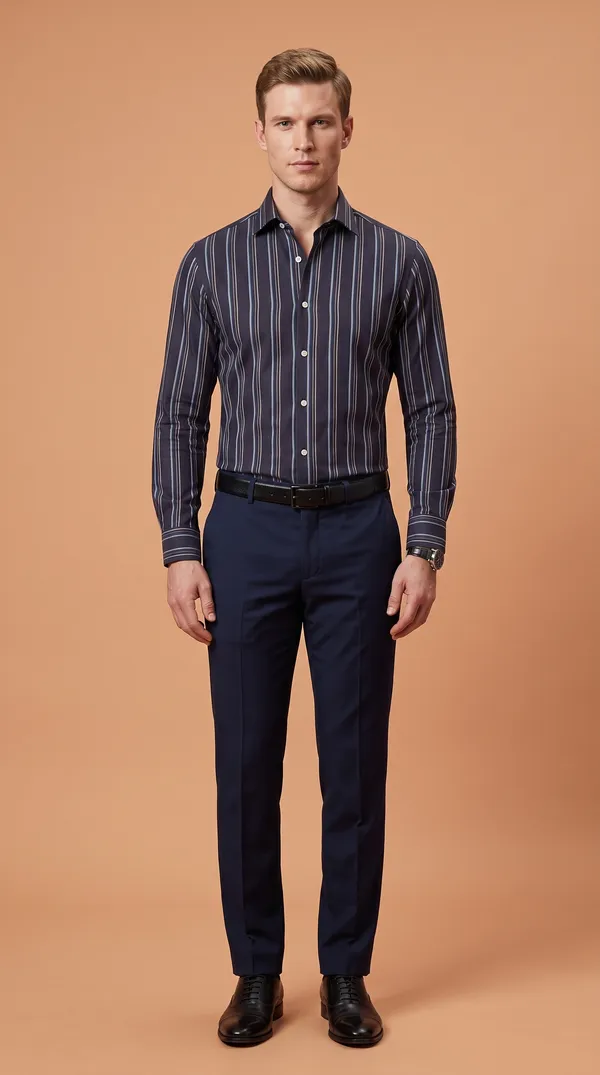 Multi_Colour_Giza_Cotton_Stripes_Slim_Fit_Shirts_For_Men