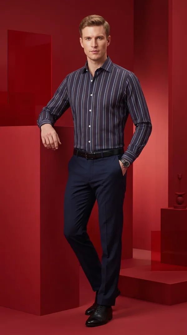 Multi_Colour_Giza_Cotton_Stripes_Slim_Fit_Shirts_For_Men