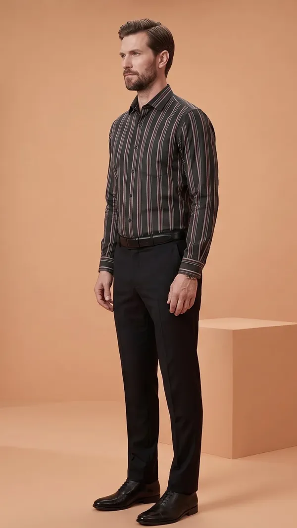 Multi_Colour_Giza_Cotton_Stripes_Slim_Fit_Shirts_For_Men