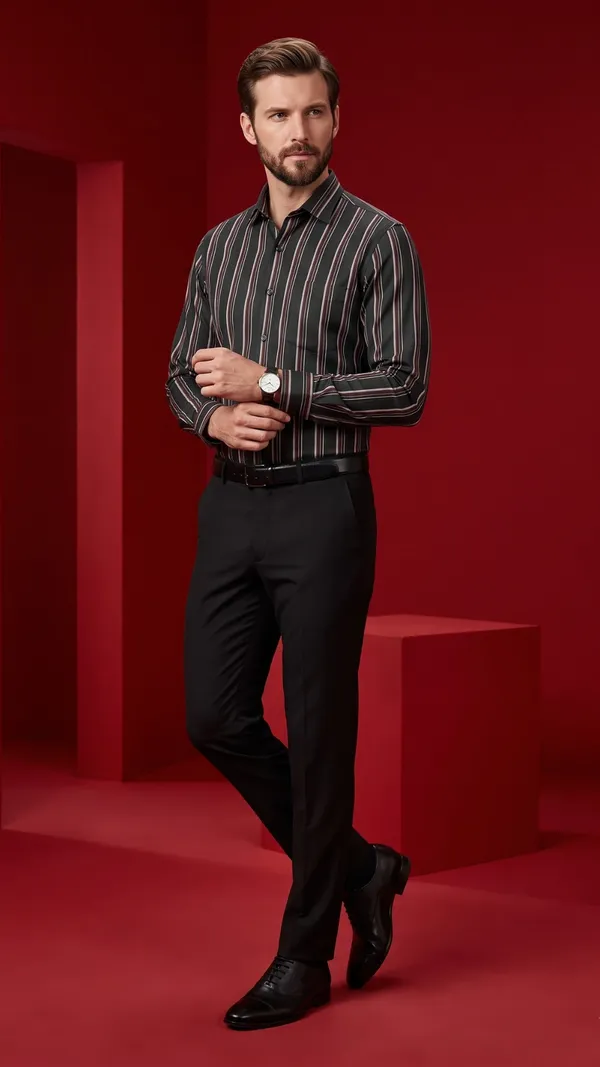 Multi_Colour_Giza_Cotton_Stripes_Slim_Fit_Shirts_For_Men
