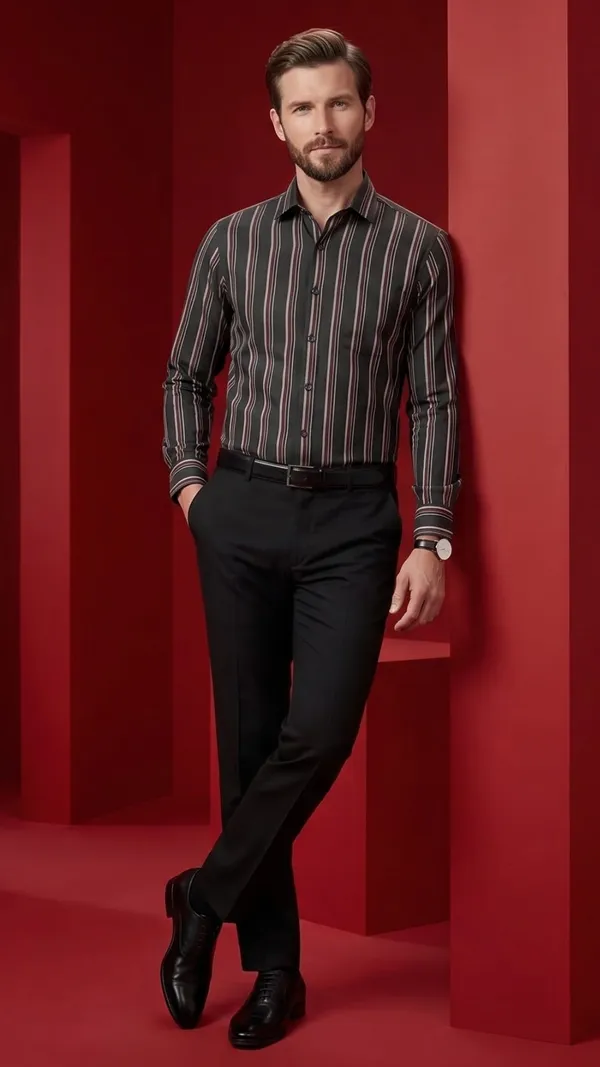Multi_Colour_Giza_Cotton_Stripes_Slim_Fit_Shirts_For_Men