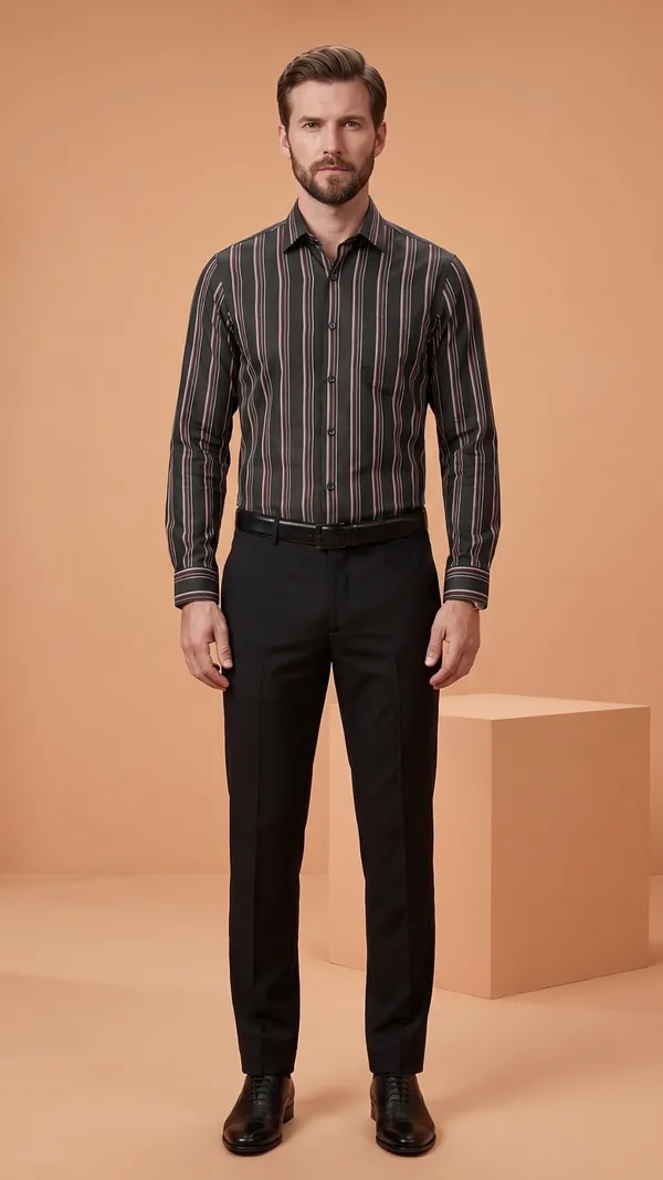 Multi_Colour_Giza_Cotton_Stripes_Slim_Fit_Shirts_For_Men