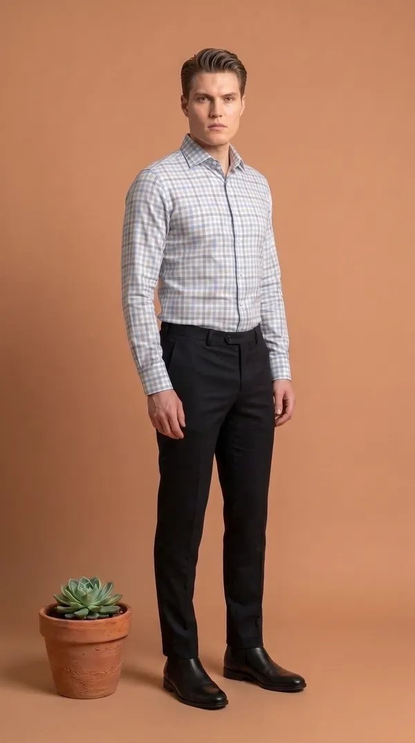 Multi_Colour_Giza_Cotton_Checks_Slim_Fit_Shirts_For_Men