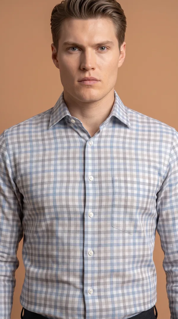 Multi_Colour_Giza_Cotton_Checks_Slim_Fit_Shirts_For_Men