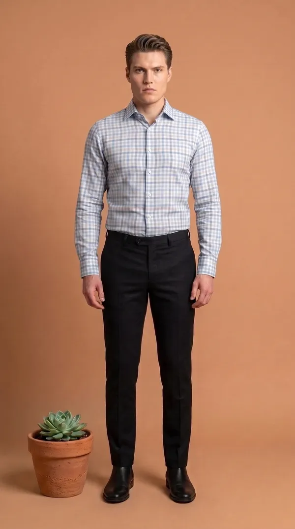 Multi_Colour_Giza_Cotton_Checks_Slim_Fit_Shirts_For_Men