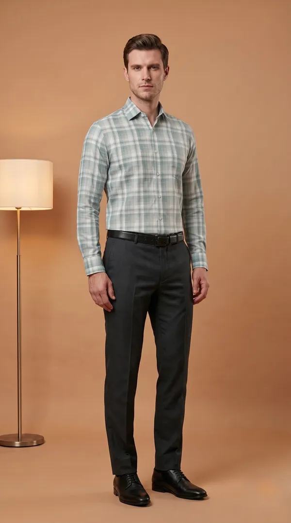 Multi_Colour_Giza_Cotton_Checks_Slim_Fit_Shirts_For_Men