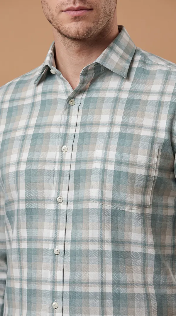 Multi_Colour_Giza_Cotton_Checks_Slim_Fit_Shirts_For_Men