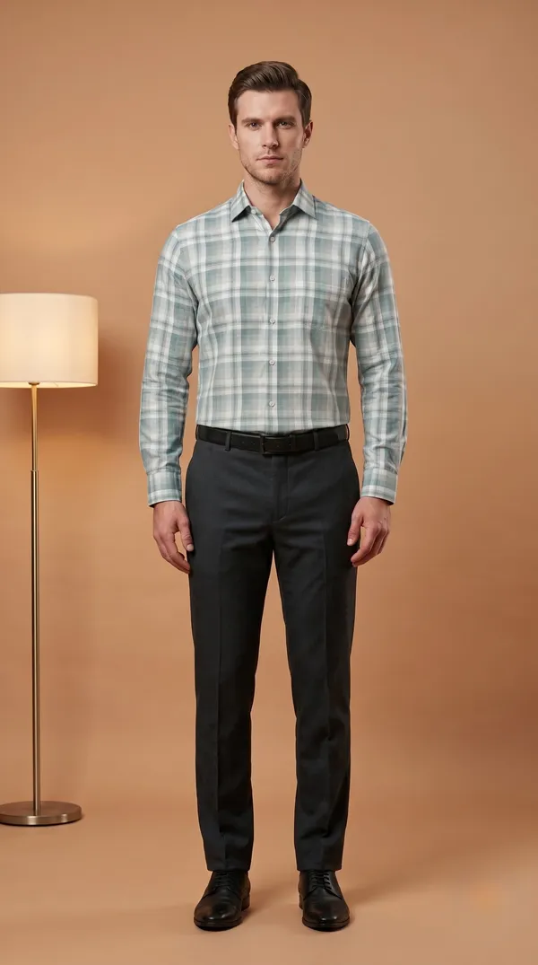 Multi_Colour_Giza_Cotton_Checks_Slim_Fit_Shirts_For_Men