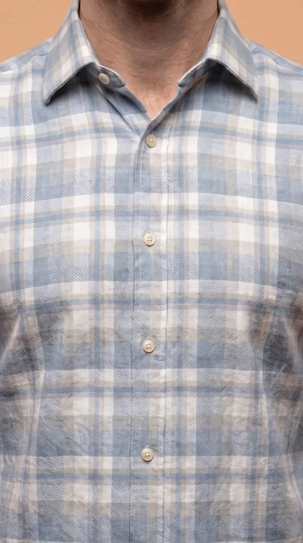 Multi_Colour_Giza_Cotton_Checks_Slim_Fit_Shirts_For_Men