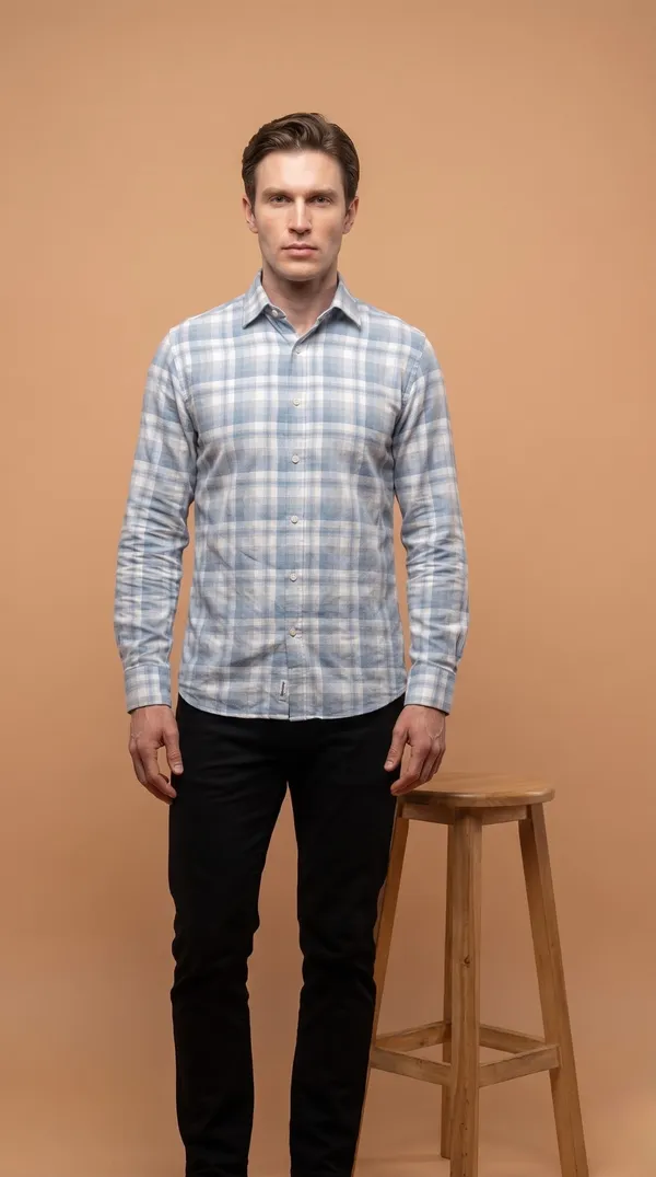 Multi_Colour_Giza_Cotton_Checks_Slim_Fit_Shirts_For_Men