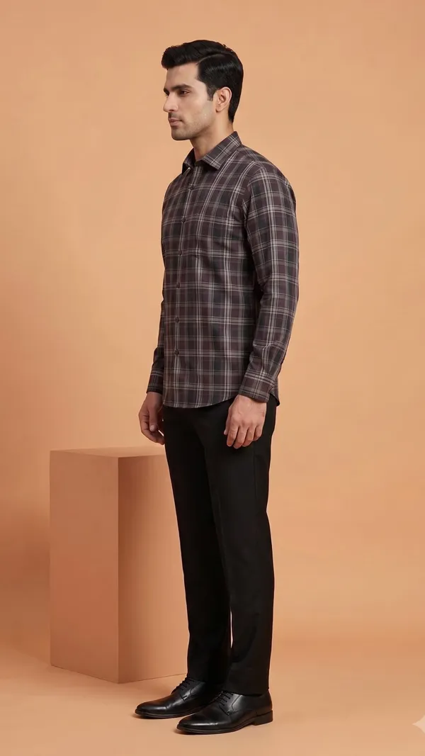 Multi_Colour_Giza_Cotton_Checks_Slim_Fit_Shirts_For_Men