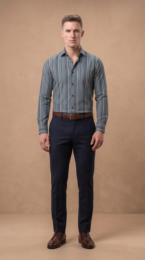 Multi_Colour_Giza_Cotton_Stripes_Slim_Fit_Shirts_For_Men