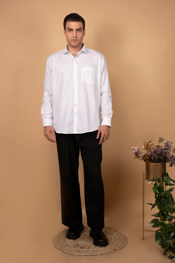 White_Premium_Giza_Cutway_Collar_Full_Sleeves_Shirts_For_Men