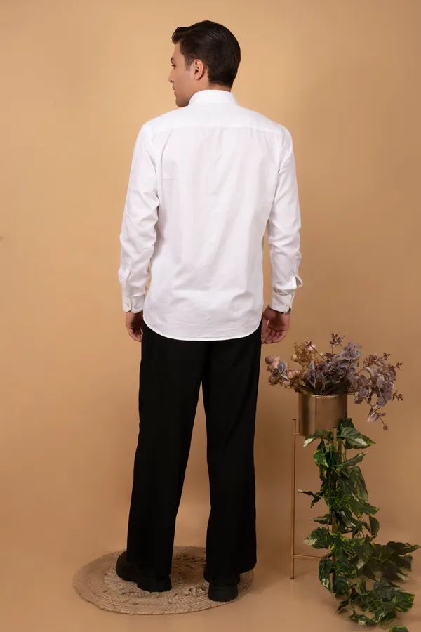 White_Premium_Giza_Cutway_Collar_Full_Sleeves_Shirts_For_Men
