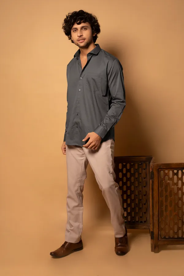 Dark_Grey_Cotton_Cutway_Collar_Full_Sleeves_Shirts_For_Men