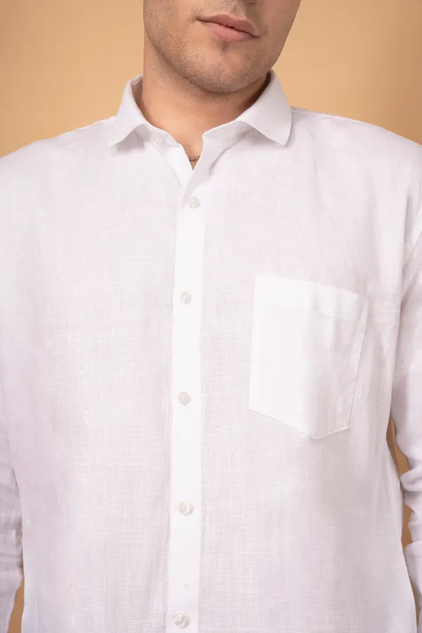 White_Premium_Cotton_Cutway_Collar_Full_Sleeves_Shirts_For_Men