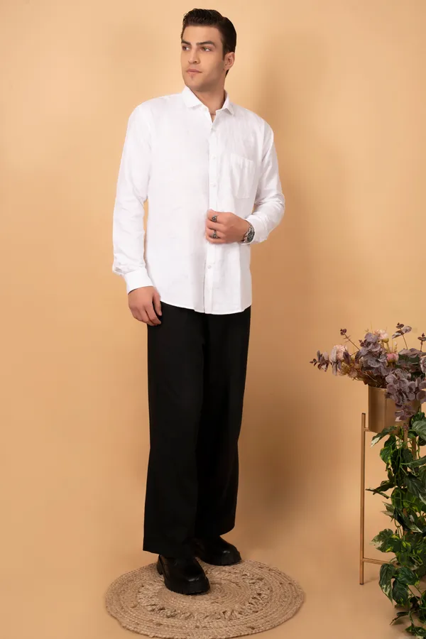 White_Premium_Cotton_Cutway_Collar_Full_Sleeves_Shirts_For_Men