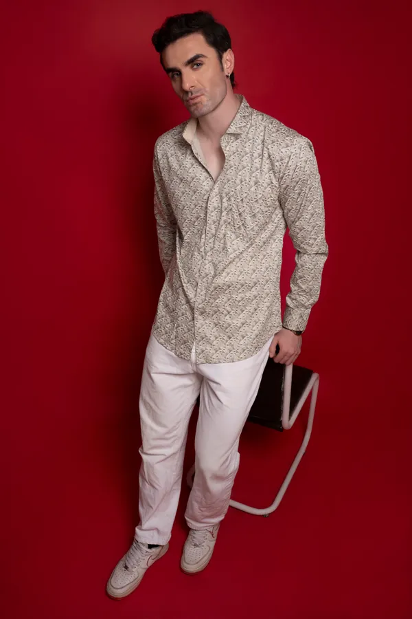Beige_Giza_Cotton_Printed_Slim_Fit_Shirts_For_Men