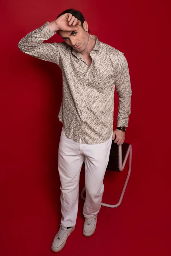 Beige_Giza_Cotton_Printed_Slim_Fit_Shirts_For_Men