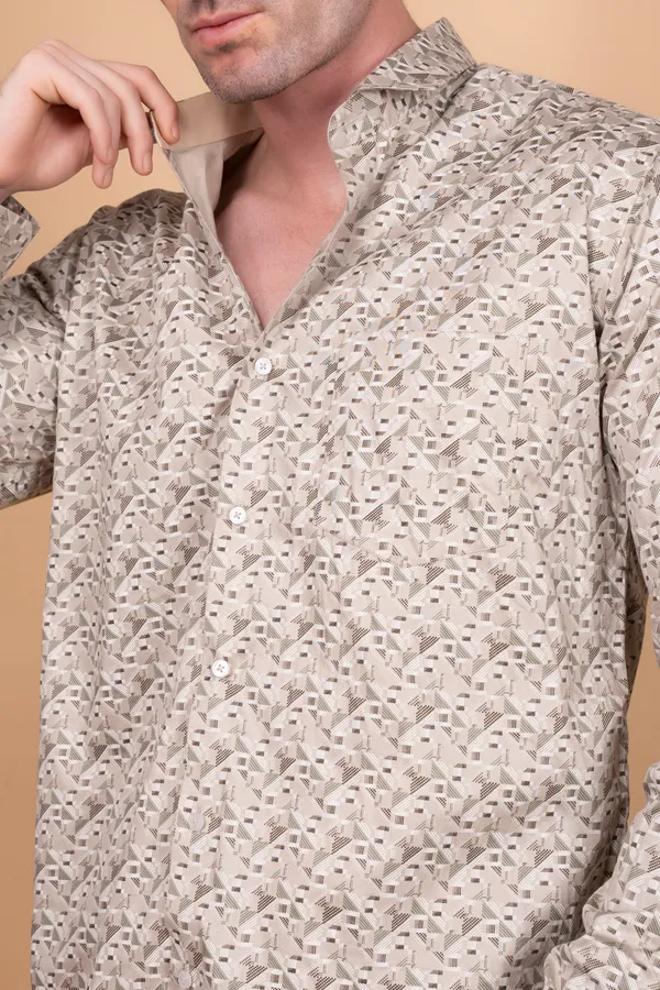 Beige_Giza_Cotton_Printed_Slim_Fit_Shirts_For_Men