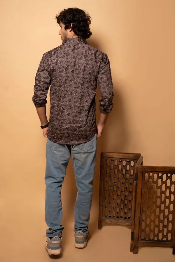 Dark_Brown_Giza_Cotton_Printed_Slim_Fit_Shirts_For_Men