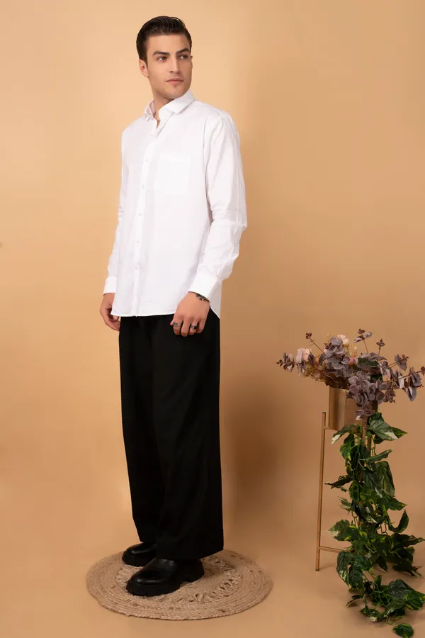 White_Premium_Linen_Cutway_Collar_Full_Sleeves_Shirts_For_Men