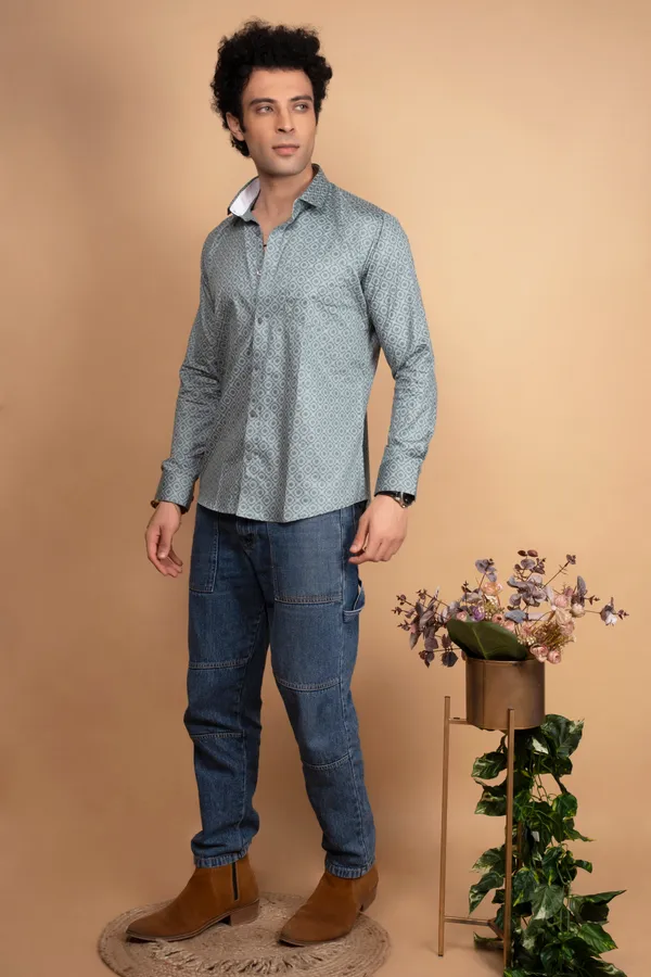 Green_Giza_Cotton_Printed_Slim_Fit_Shirts_For_Men