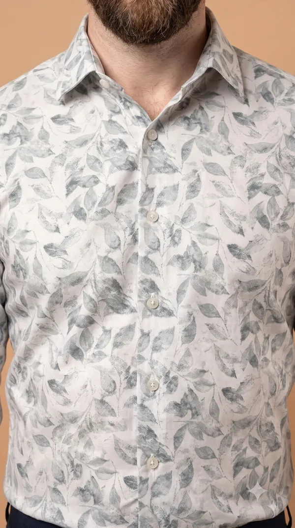 White_&_Green_Giza_Cotton_Printed_Slim_Fit_Shirts_For_Men