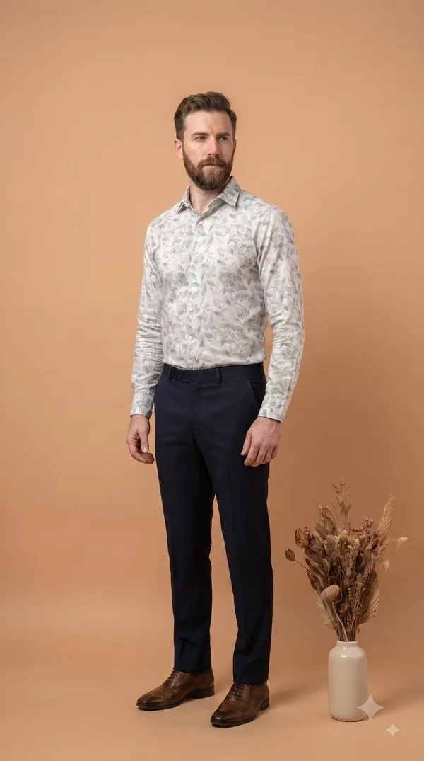 White_&_Green_Giza_Cotton_Printed_Slim_Fit_Shirts_For_Men