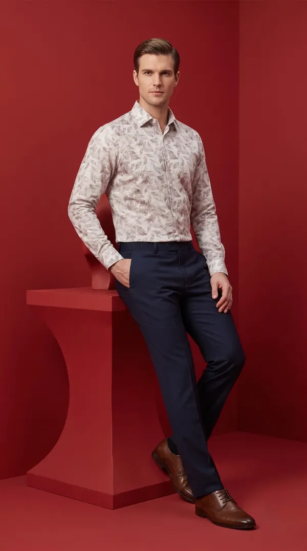 White_&_Pink_Giza_Cotton_Printed_Slim_Fit_Shirts_For_Men