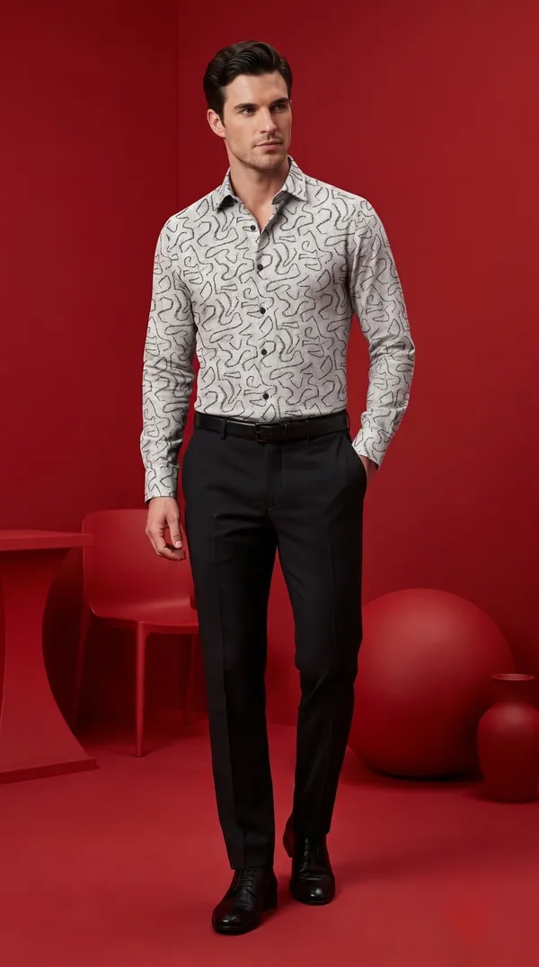 White_&_Black_Giza_Cotton_Printed_Slim_Fit_Shirts_For_Men