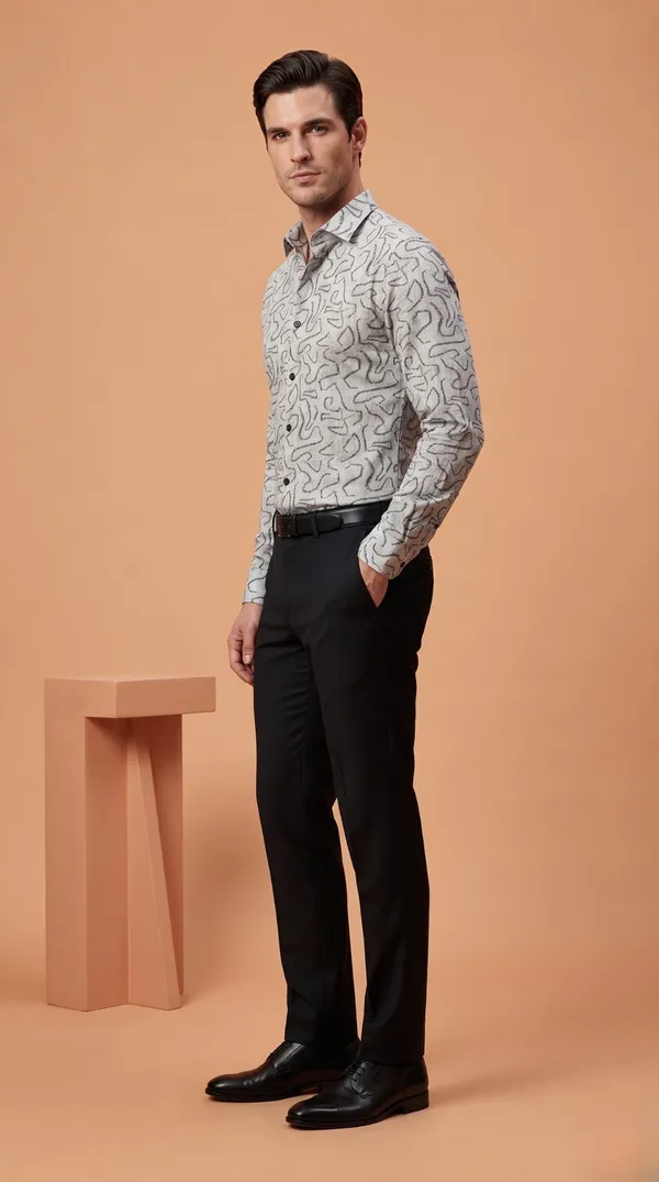 White_&_Black_Giza_Cotton_Printed_Slim_Fit_Shirts_For_Men