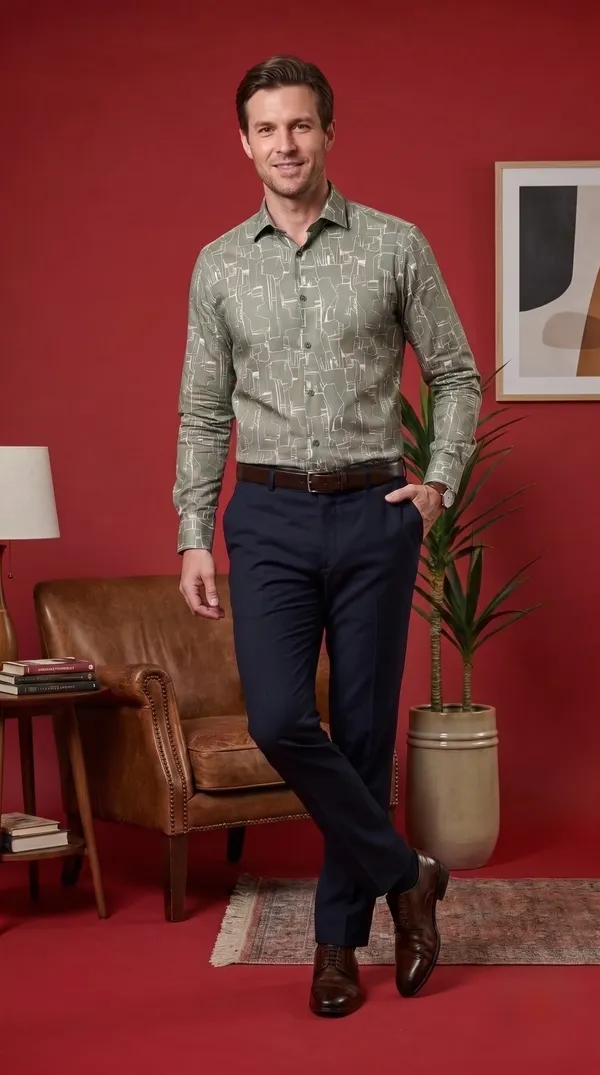 Green_Giza_Cotton_Printed_Slim_Fit_Shirts_For_Men