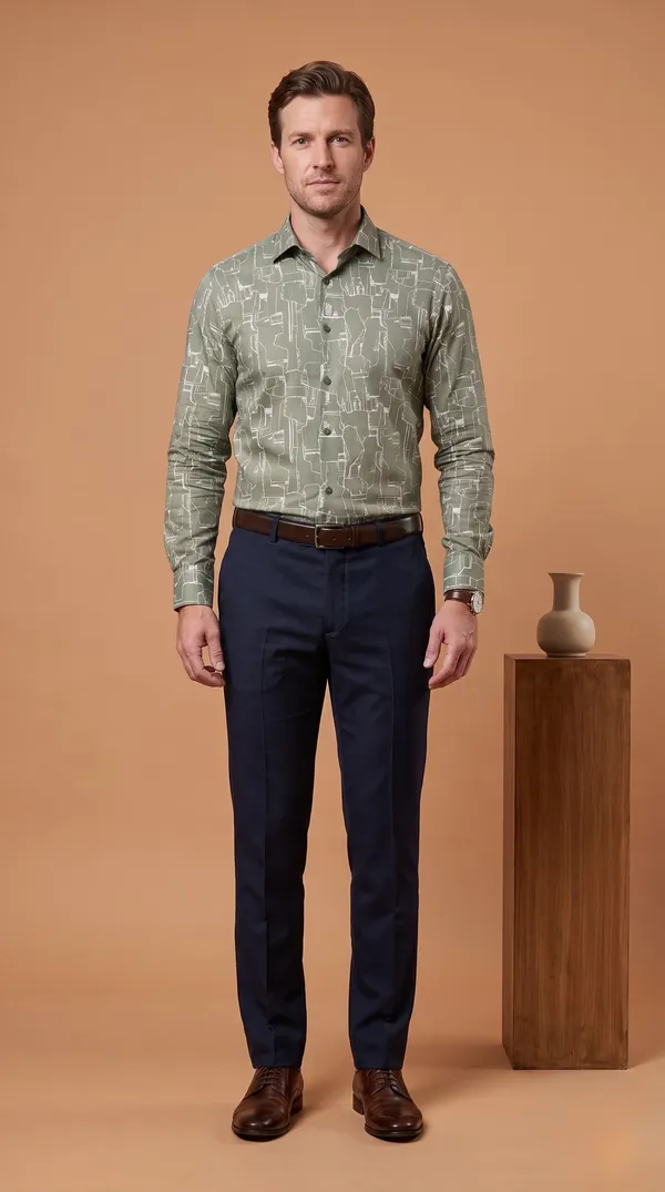 Green_Giza_Cotton_Printed_Slim_Fit_Shirts_For_Men