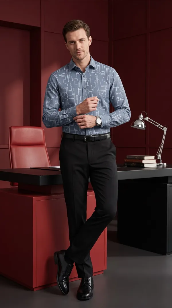 Blue_Giza_Cotton_Printed_Slim_Fit_Shirts_For_Men