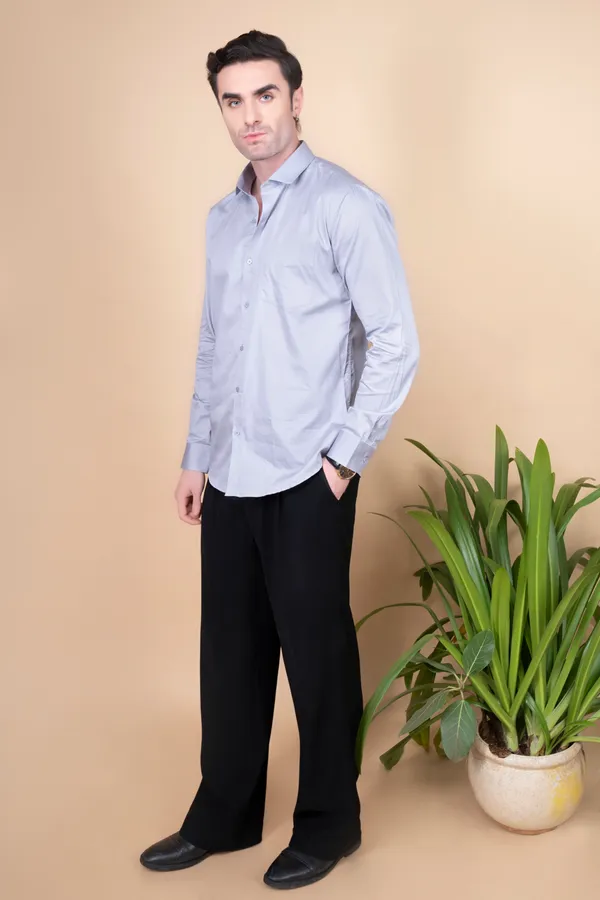 Light_Grey_Cotton_Cutway_Collar_Full_Sleeves_Shirts_For_Men
