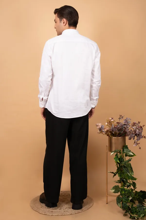 White_Premium_Giza_Cutway_Collar_Full_Sleeves_Shirts_For_Men
