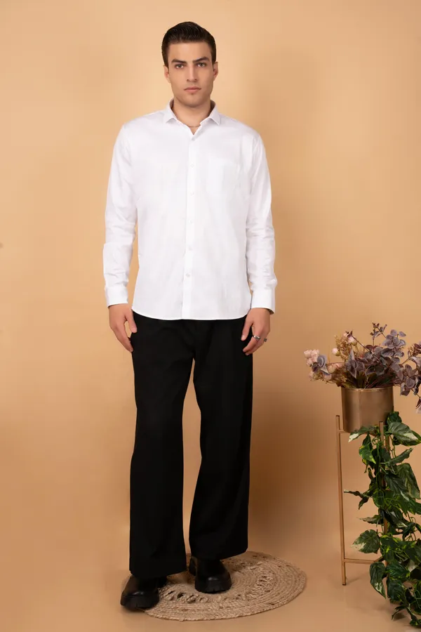 White_Premium_Giza_Cutway_Collar_Full_Sleeves_Shirts_For_Men