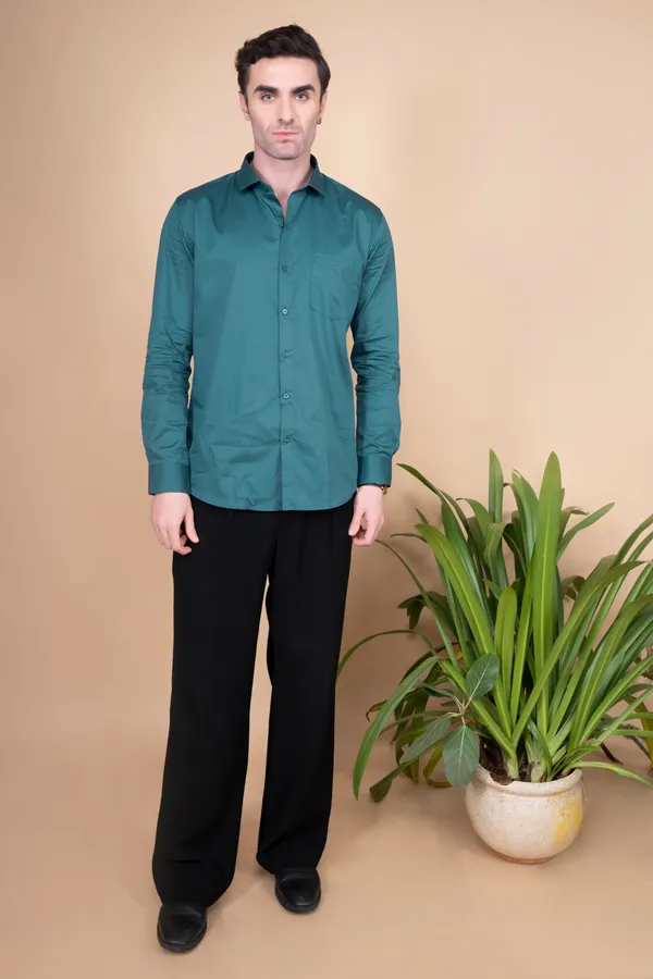 Dark_Teal_Cotton_Cutway_Collar_Full_Sleeves_Shirts_For_Men