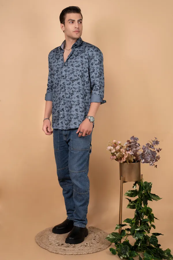 Blue_Giza_Cotton_Printed_Slim_Fit_Shirts_For_Men