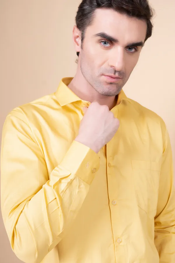 Yellow_Cotton_Cutway_Collar_Full_Sleeves_Shirts_For_Men