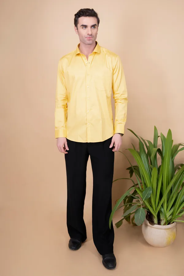 Yellow_Cotton_Cutway_Collar_Full_Sleeves_Shirts_For_Men