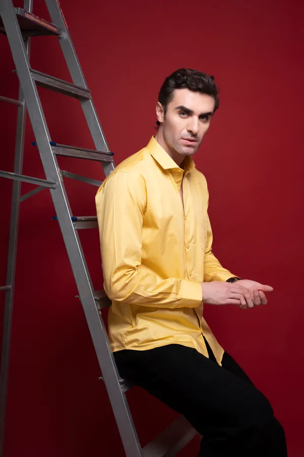 Yellow_Cotton_Cutway_Collar_Full_Sleeves_Shirts_For_Men