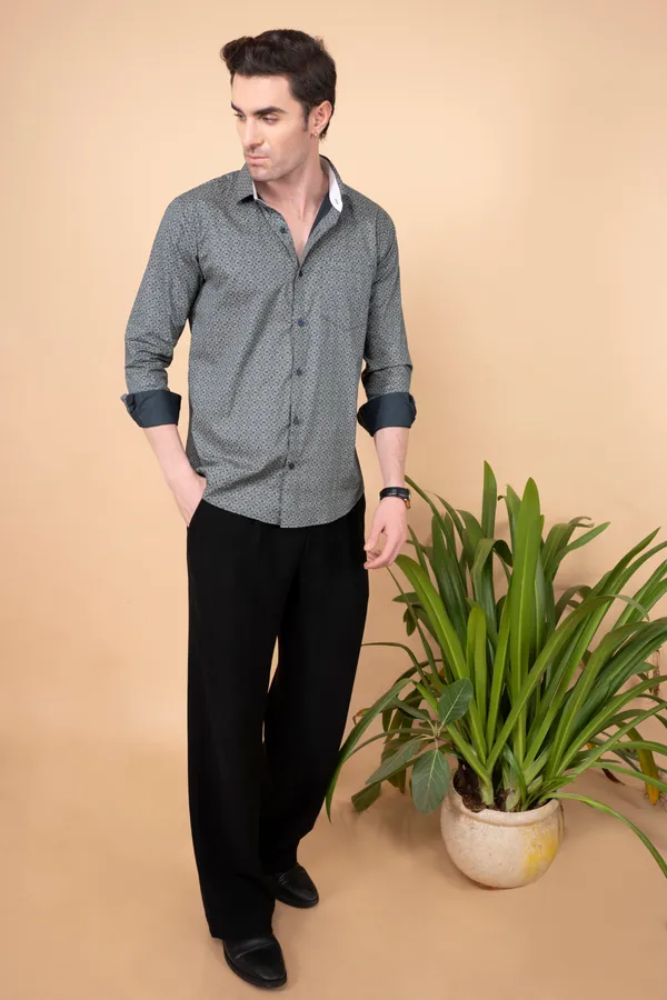 Bottle_Green_Giza_Cotton_Printed_Slim_Fit_Shirts_For_Men